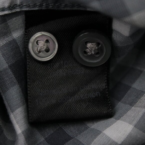 John Varvatos Shirt Men XL Gray Plaid Wire Collar & Cuffs 100% Cotton L/S Button - Picture 9 of 13